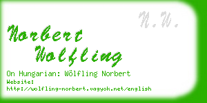 norbert wolfling business card